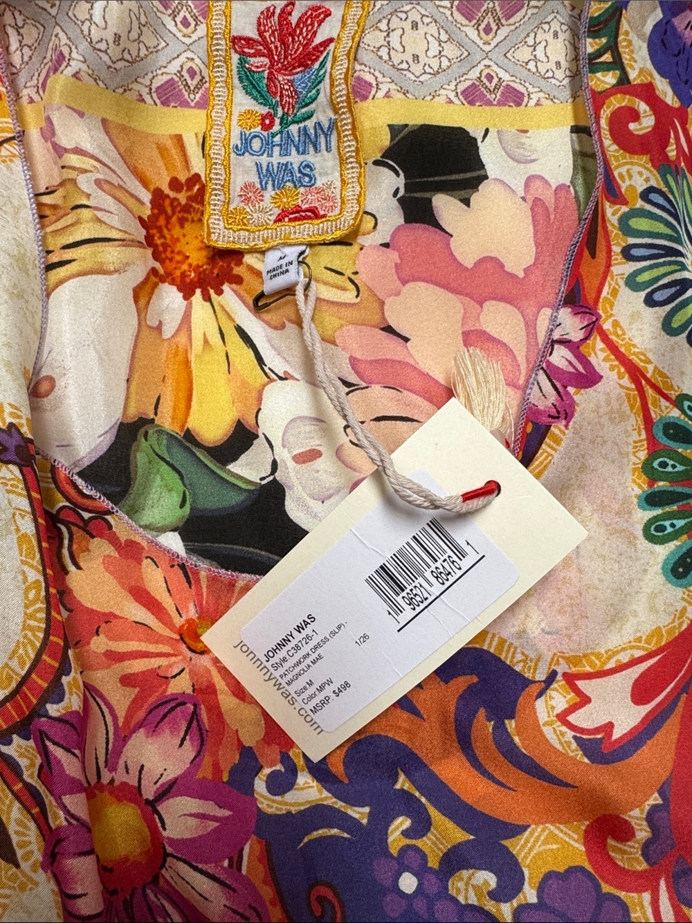 Fabulous Johnny Was Bohemian Vibrant Floral Patchwork Maxi Dress-NWT - Picture 9 of 9